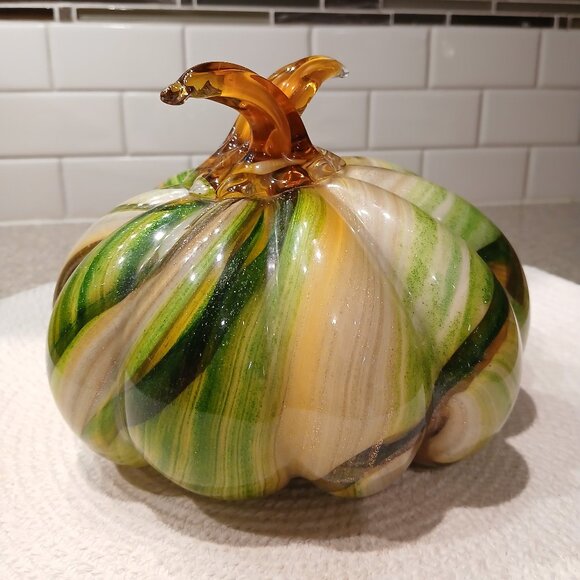 Pier 1 Imports Solid Glass Pumpkin - Picture 4 of 7